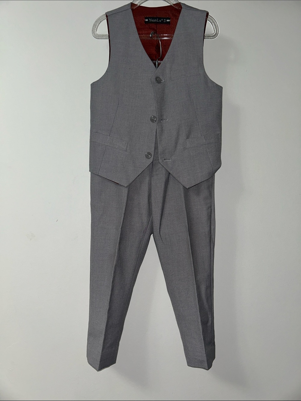 Boys' Gray Dress Vest & Shirt Set - Classic Formal Wear